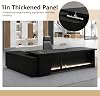 Modern Executive Desk with Storage Cabinet, L-Shaped Office Desk with LED Lighting, Large Computer Desk for Home Office, Reception Desk, Workstation Furniture