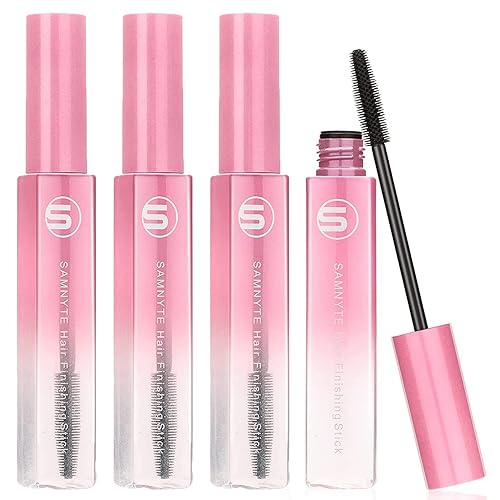 Samnyte Flyaways Hair Stick (paquete de 4) - Domador de cabello, rímel de acabado y potenciador de brillo