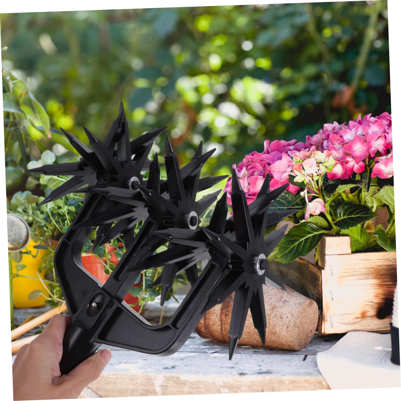 UPKOCH Coltivatore Rotativo Manuale da Giardino Nero ABS per Terreno