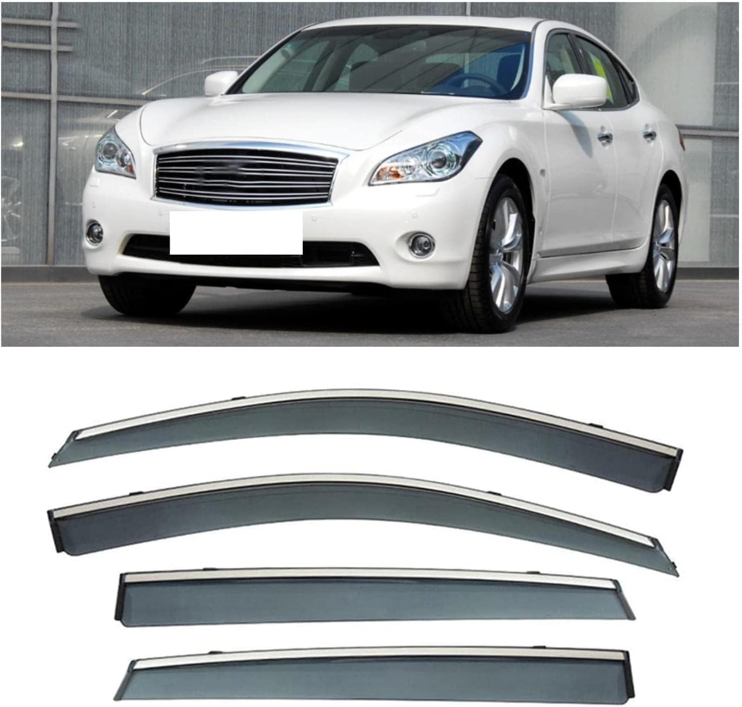 PANXUC Car Wind Deflectors for Infiniti M37 2011, Side Window Wind Rain Deflector Window Visor Sun Rain Guard Smoke Guards