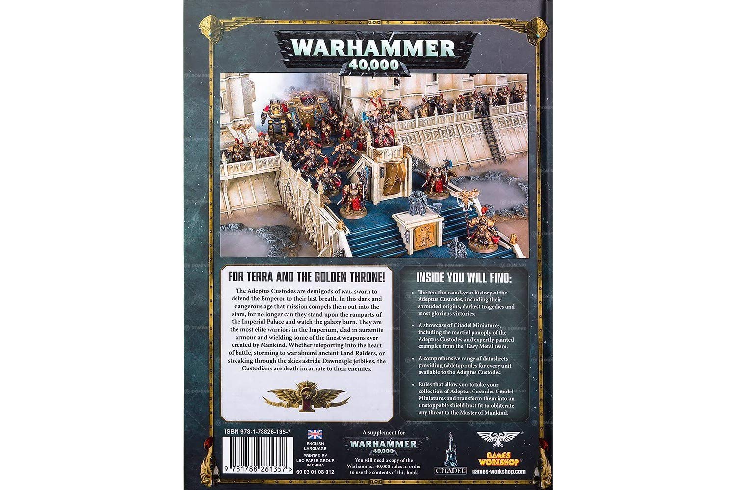 Games Workshop Warhammer 40,000 Codex: Adeptus Custodes, Black, Medium - Image 2