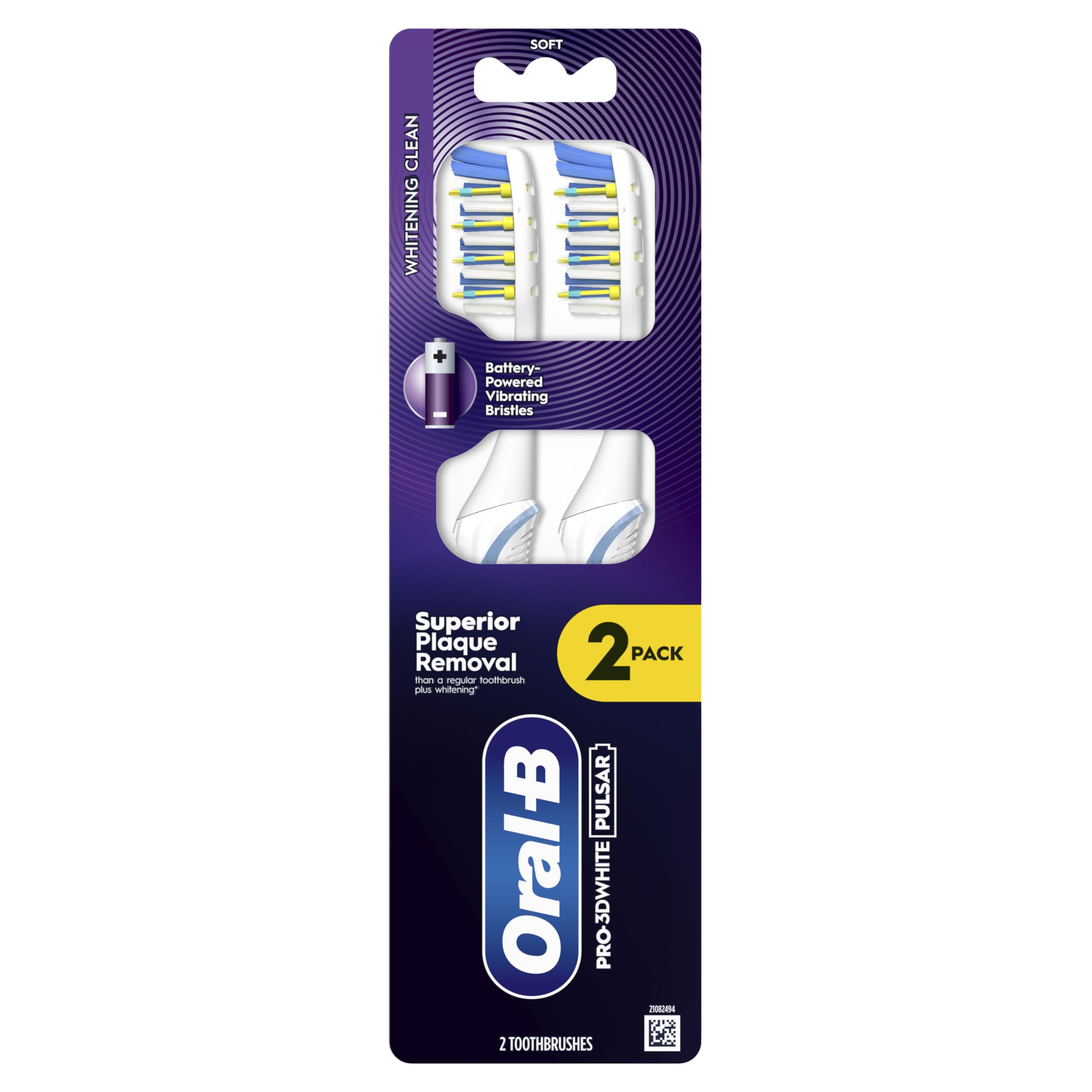 ORAL-B PRO-3DWHITE Pulsar Battery-Powered Toothbrush – for Whitening & Plaque Removal – Medium Bristles, 2X-image-24