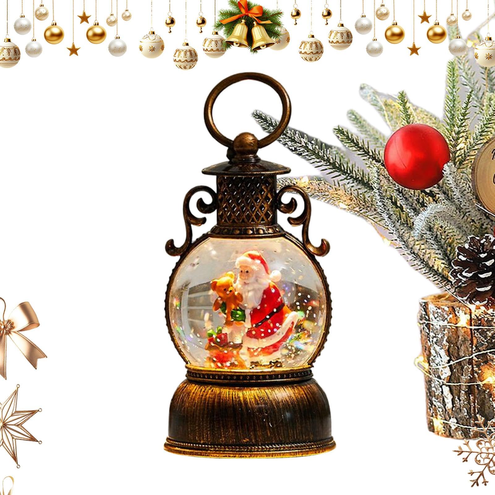 Linterna De Bola De Nieve Navideña,Accesorios para Fiestas - Globo Navideño Iluminado Decoración Santa | para Adolescentes Adultos Hombres Mujeres Repisa Comedor Dormitorio Alféizar
