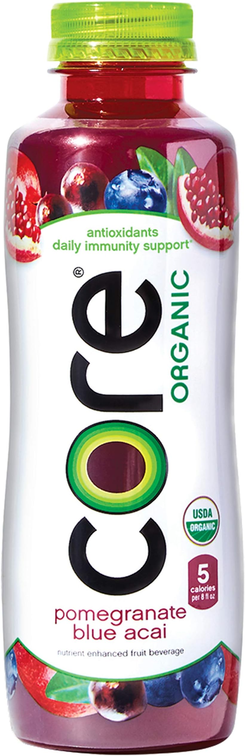 CORE Organic Pomegranate Blue Acai Fruit Infused Beverage, 18 Fluid Ounce Bottle