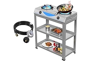 Portable Camp Propane Stove 2 Burner with Removable Leg