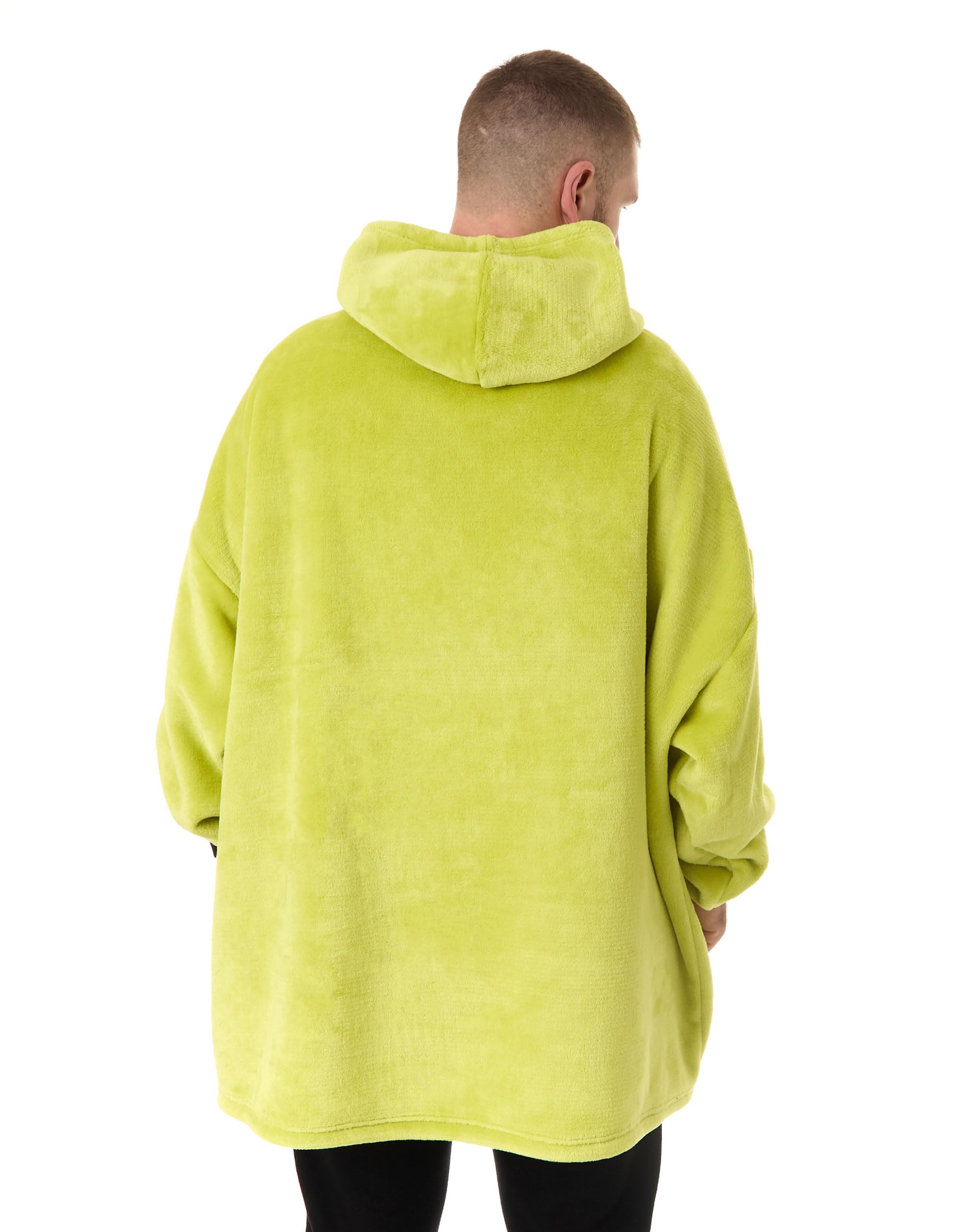 Vanilla Underground Shrek Felpa con Cappuccio Coperta indossabile Unisex | Pullover con Cappuccio Verde per Adulti con Grafica del Volto del Personaggio Shrek Abbigliamento da casa Foderato in Sherpa
