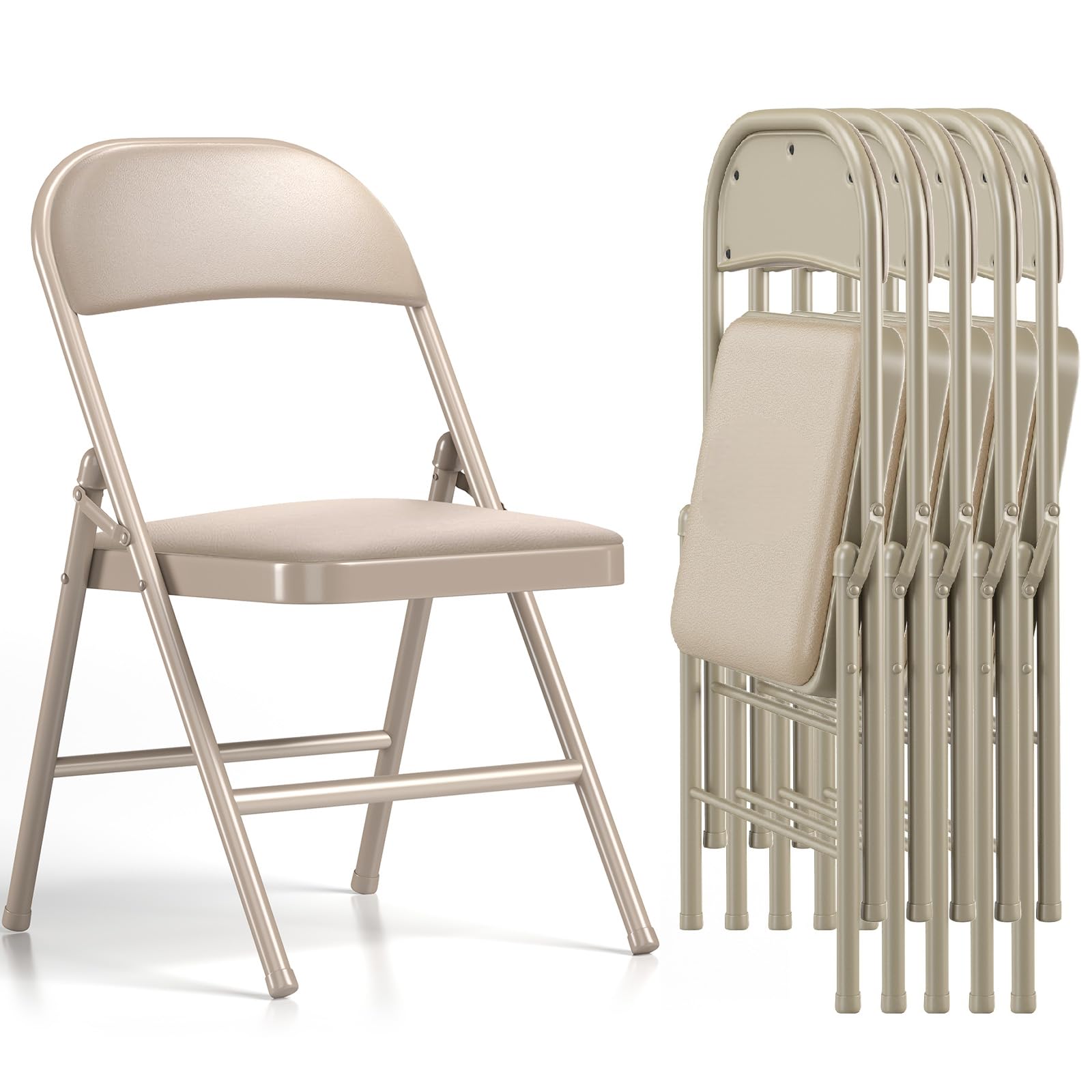 Asdsed Klappstuhl, Klappstuhl Gepolstert bis 158-240KG Tragfähigkeit, Klappstühle Metall mit Starker Stahlrahmen, Klappsessel für Küche, Esszimmer, Innen- und Außen