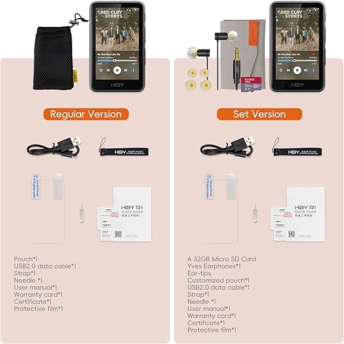 Miniatura 8 de HiBy Reproductor de MP3 de alta fidelidad R1 con Bluetooth 5.1 Tidal Qobuz DSD 256 reproductor de música nativo sin pérdida con pantalla