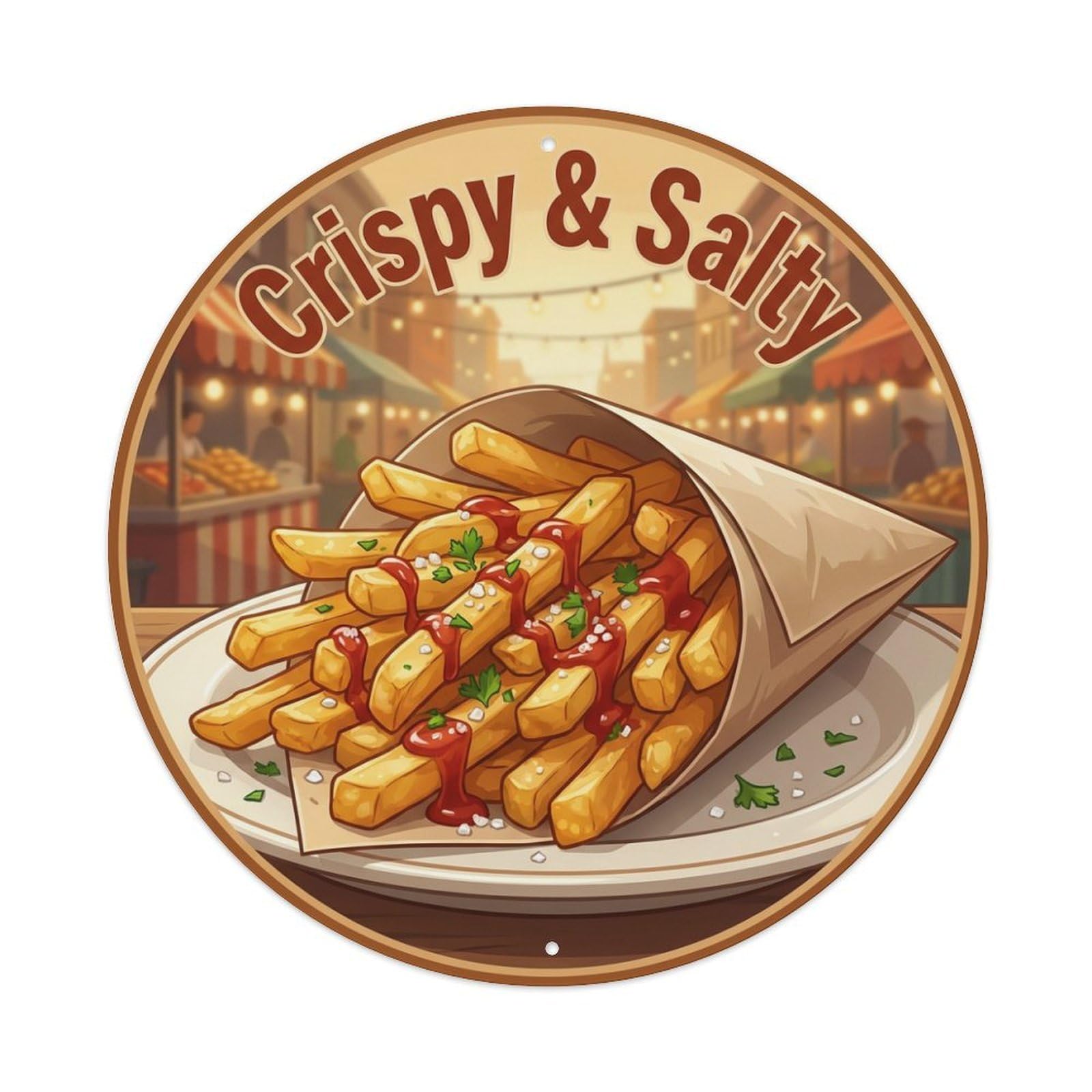 Metal Tin Sign French Fries Gourmet Food