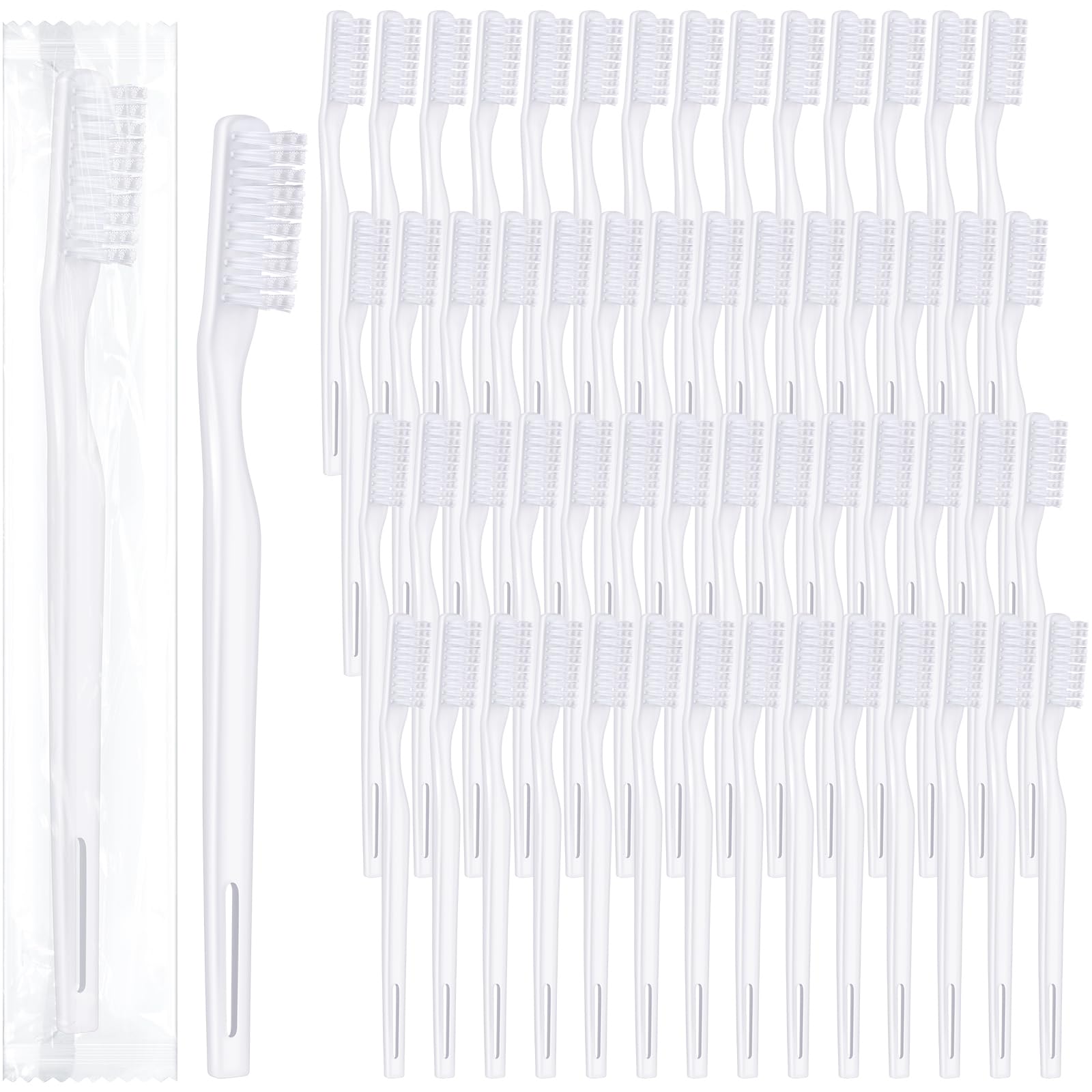 Baderke 300 Pcs Toothbrush Individually Wrapped, Single Use Toothbrush Manual Disposable Tooth Brush Soft Bristle Travel Toothbrush for Women Men