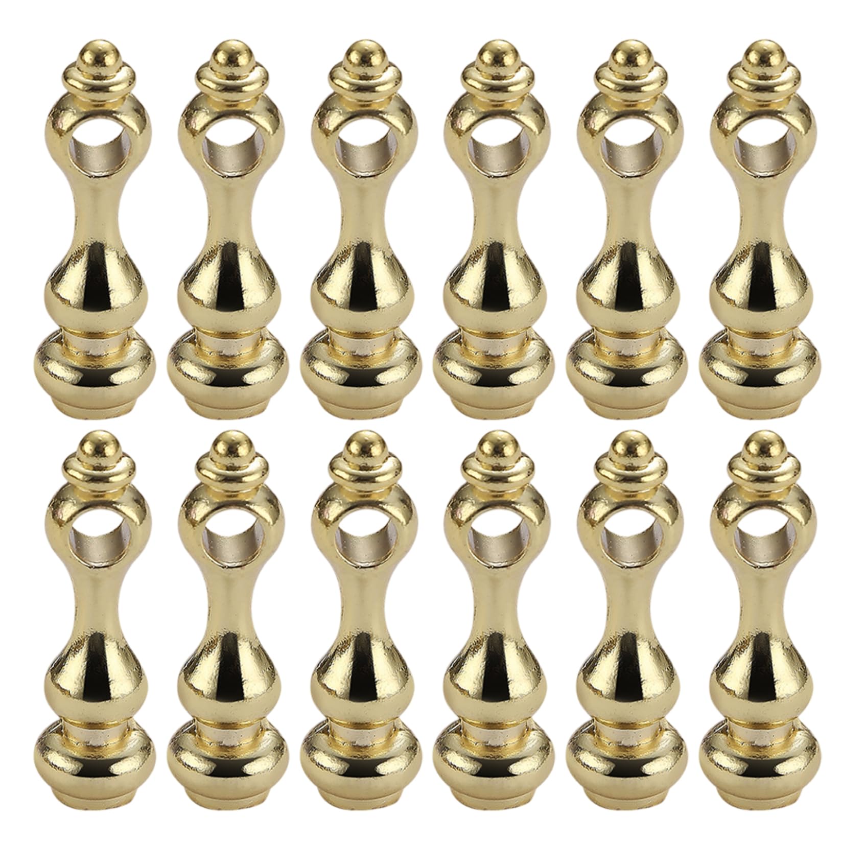 12Pcs Gallery Rail 0.5x1.7" Golden Alloy Shelf Rail Sturdy Metal Spindles for Staircase, Shelves, Wine Cabinet, Fence, Furniture Gallery Rails for Shelves Shelf Metal Spindles for Staircase