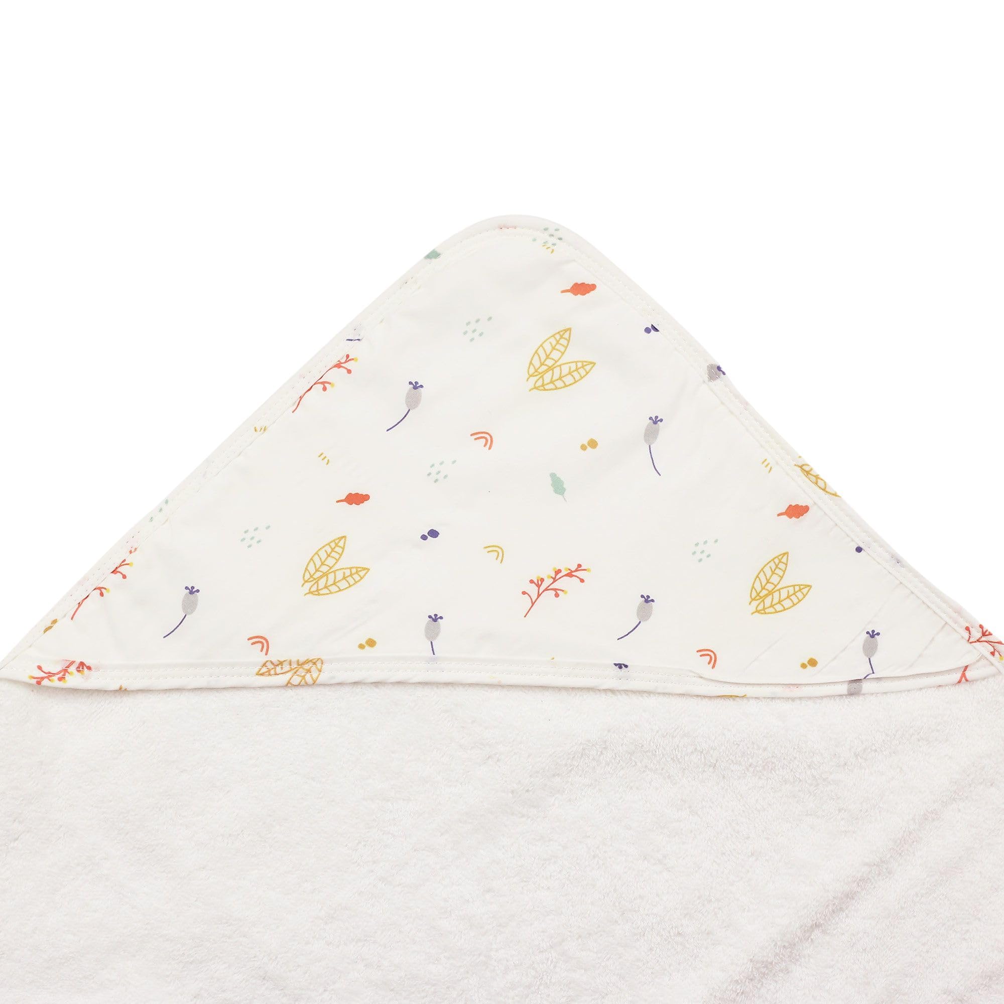Trois Kilos Sept - Set Bain Bébé Forêt - Cape à Capuche + Gant - 100% Coton Doux et Absorbant - Certifié Oeko-TEX® Standard 100 - Motif Forêt - 70x70 cm