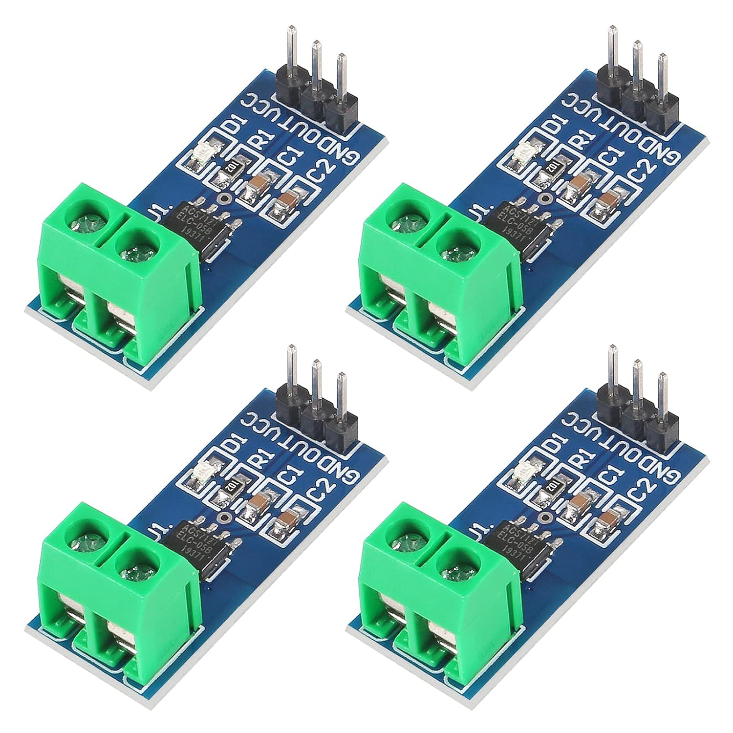 AOICRIE 4PCS ACS712 5A AC and DC Current Sensor Module ACS71220A