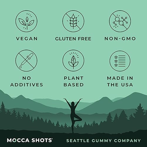 Miniatura 4 de SGC Seattle Gummy Company - Gomitas energéticas de cafeína, paquete de 12, masticables energéticos de chocolate con menta, nootrópicos, veganos, a