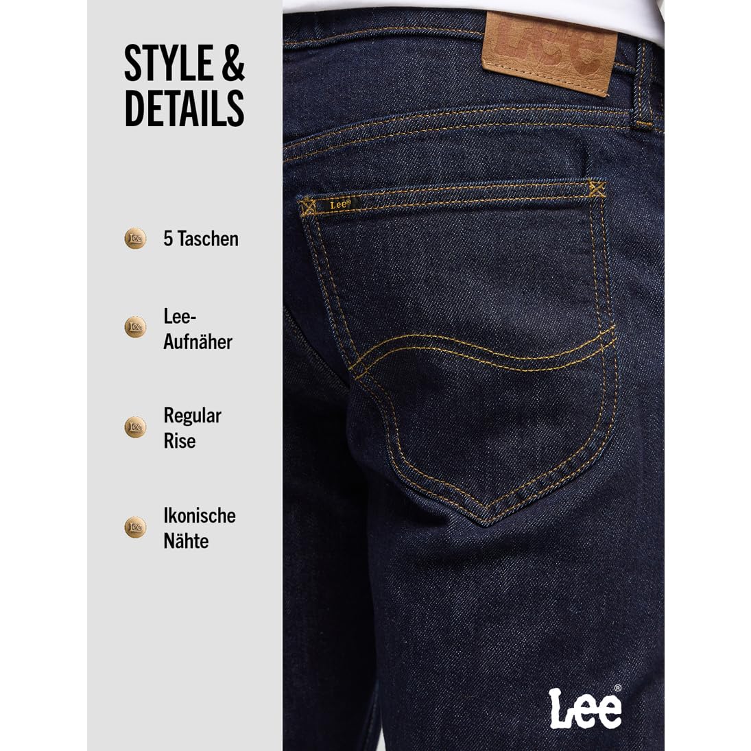 Lee Herren-Jeans Daren, Reißverschluss, Regular Straight Fit, Straight Leg