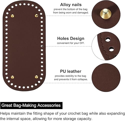 Miniatura 3 de uxcell Almohadilla ovalada para moldear la parte inferior, 2 piezas de 8.78 x 4.06 pulgadas, base de cojín de piel sintética para hacer bolsas de