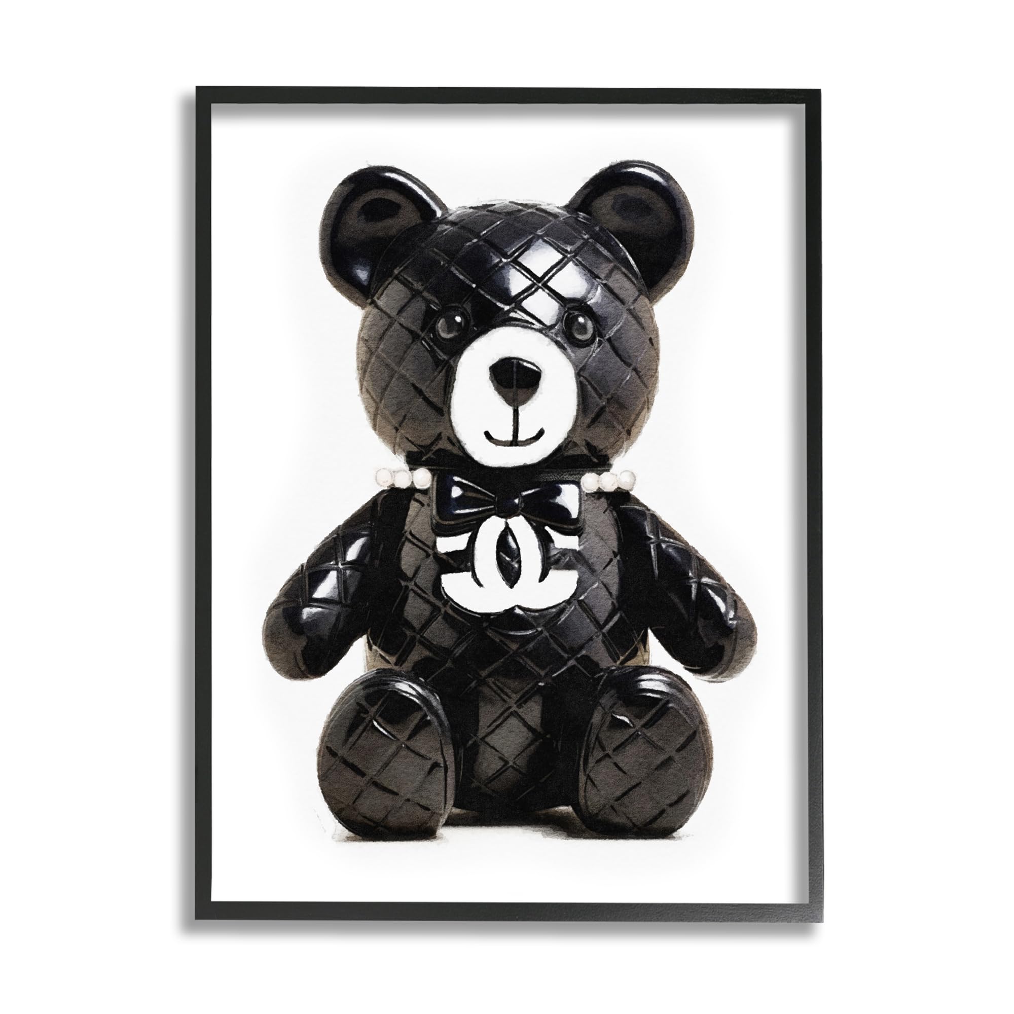 Amazon.com: Stupell Industries Black Glam Teddy Bear Framed Giclee