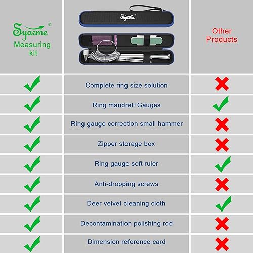Miniatura 7 de Herramienta de medición de anillo, combinación de metal, para medición de tamaño de dedos, fabricación de joyas, corrección de deformación de