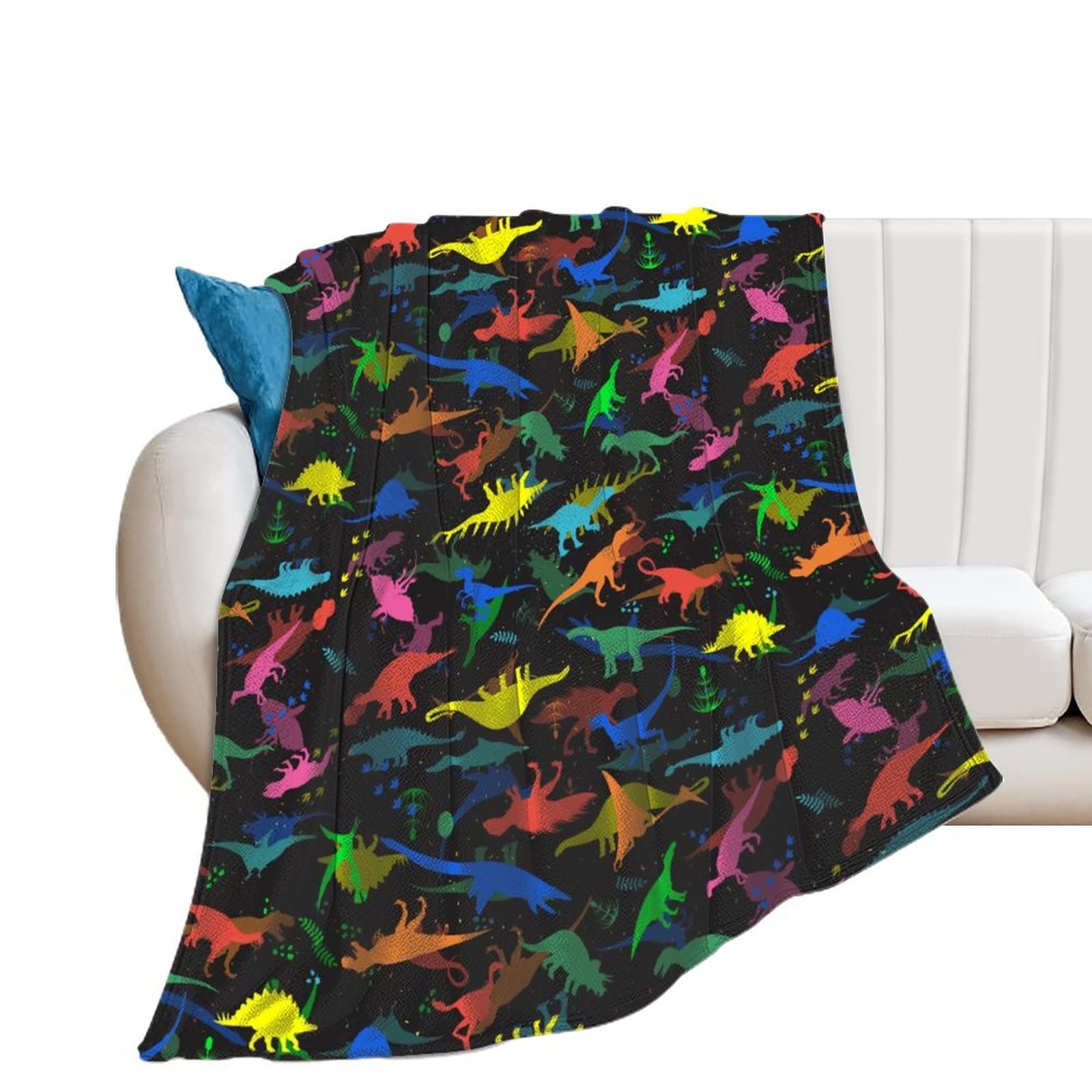 Couverture polaire dinosaures anti-froid plaid flanelle doux lit enfant