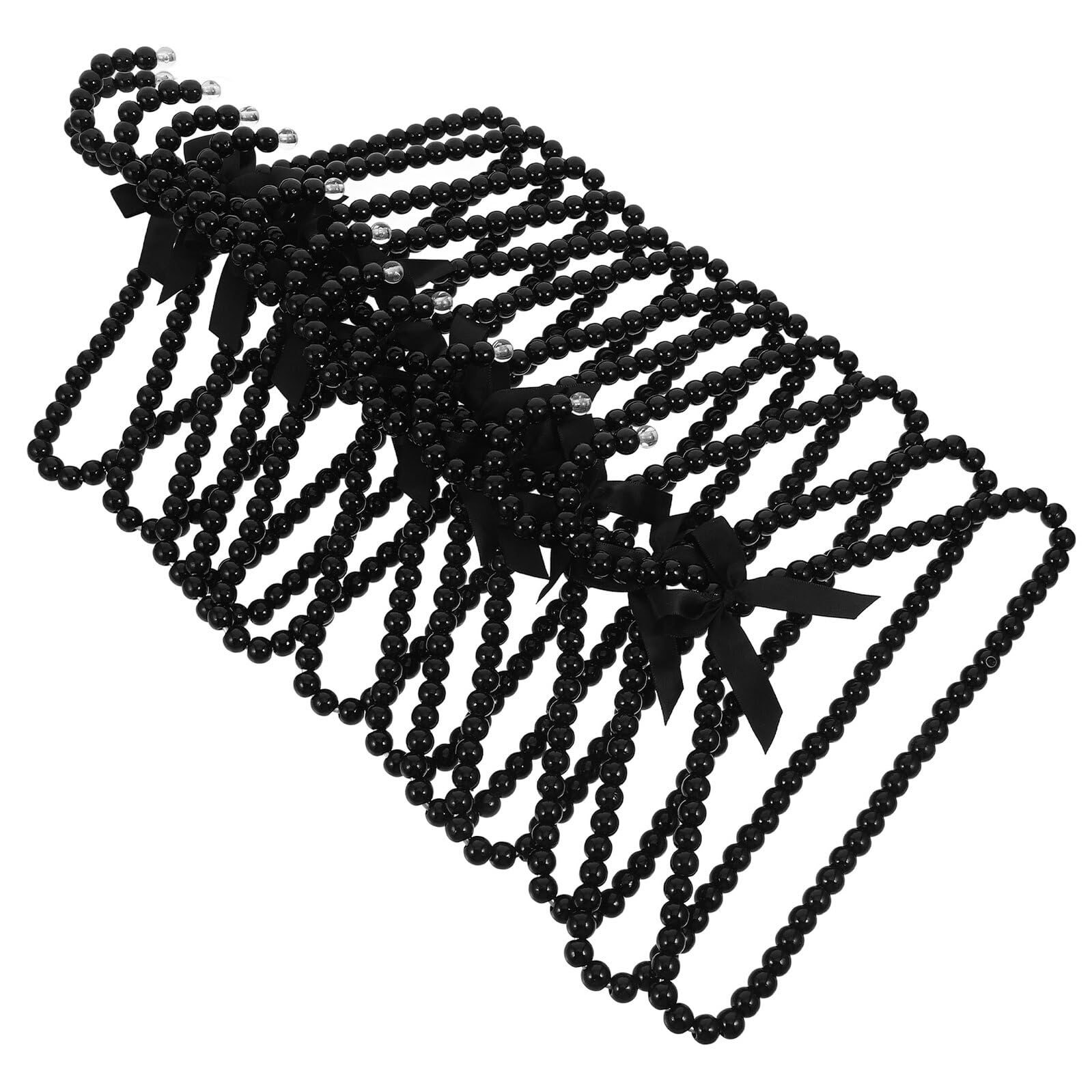 SHINEOFI 12 Perchas Infantiles de Plástico Negro con Diseño de Lazo, Elegantes y Decorativas para Ropa de Niño y Ñiño, Ahorro de Espacio y Organización