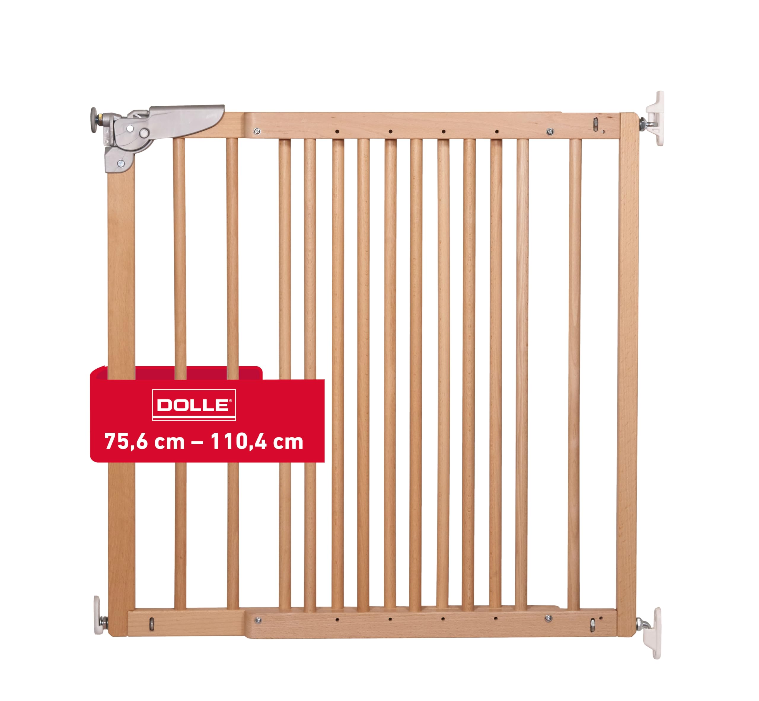 DOLLE Kinderschutzgitter Massivholz Natur Breite 75,6-110,4 cm mit Einhand- Sicherheitsverschluss