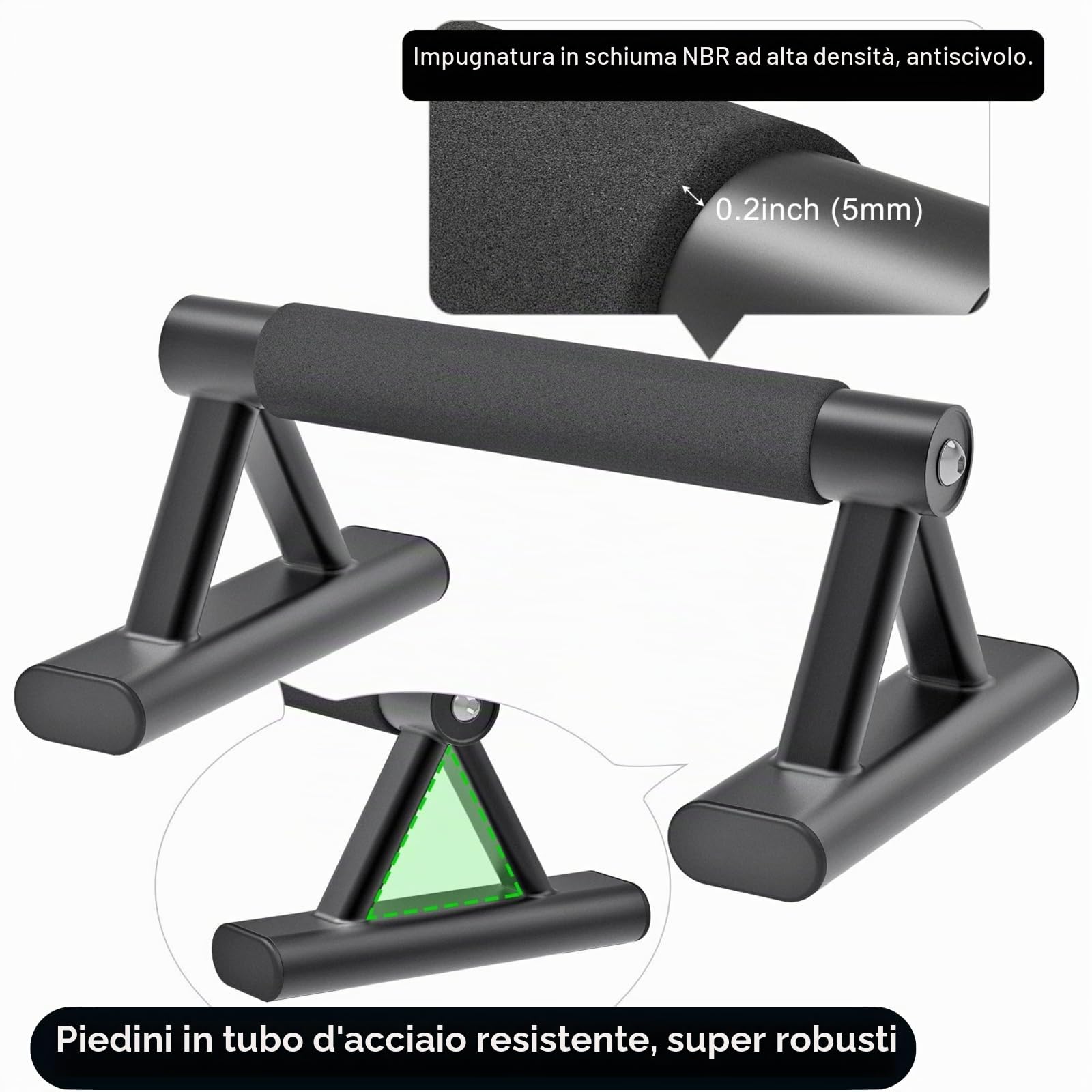 SELEWAERE Maniglie per Flessioni,Antiscivolo Barre per Flessioni, per Fitness Calistenico,Struttura in Acciaio Robusto con Finitura in Vernice