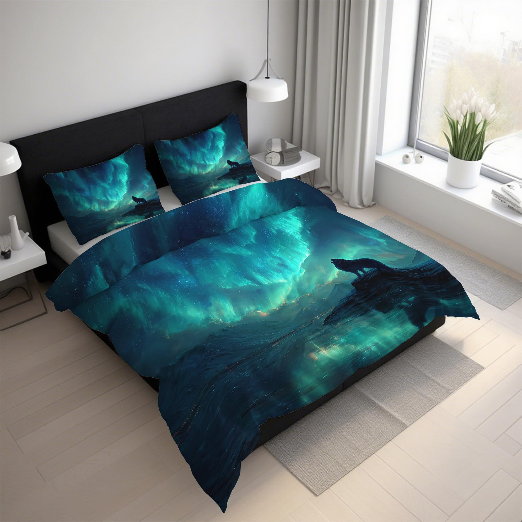Housse de couette loup 220x240 zippée pour changer vos draps sans effort
