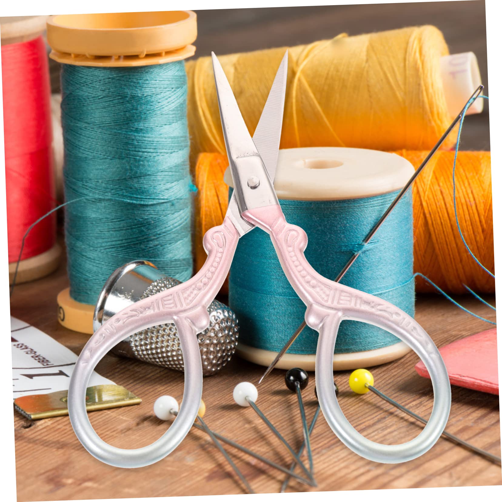 NUOBESTY 5 Ensembles ensemble de ciseaux bricolage outillage outils de bricolage v machines à coudre domestiques ciseaux multi-usages pour le e housse de protection en cuir