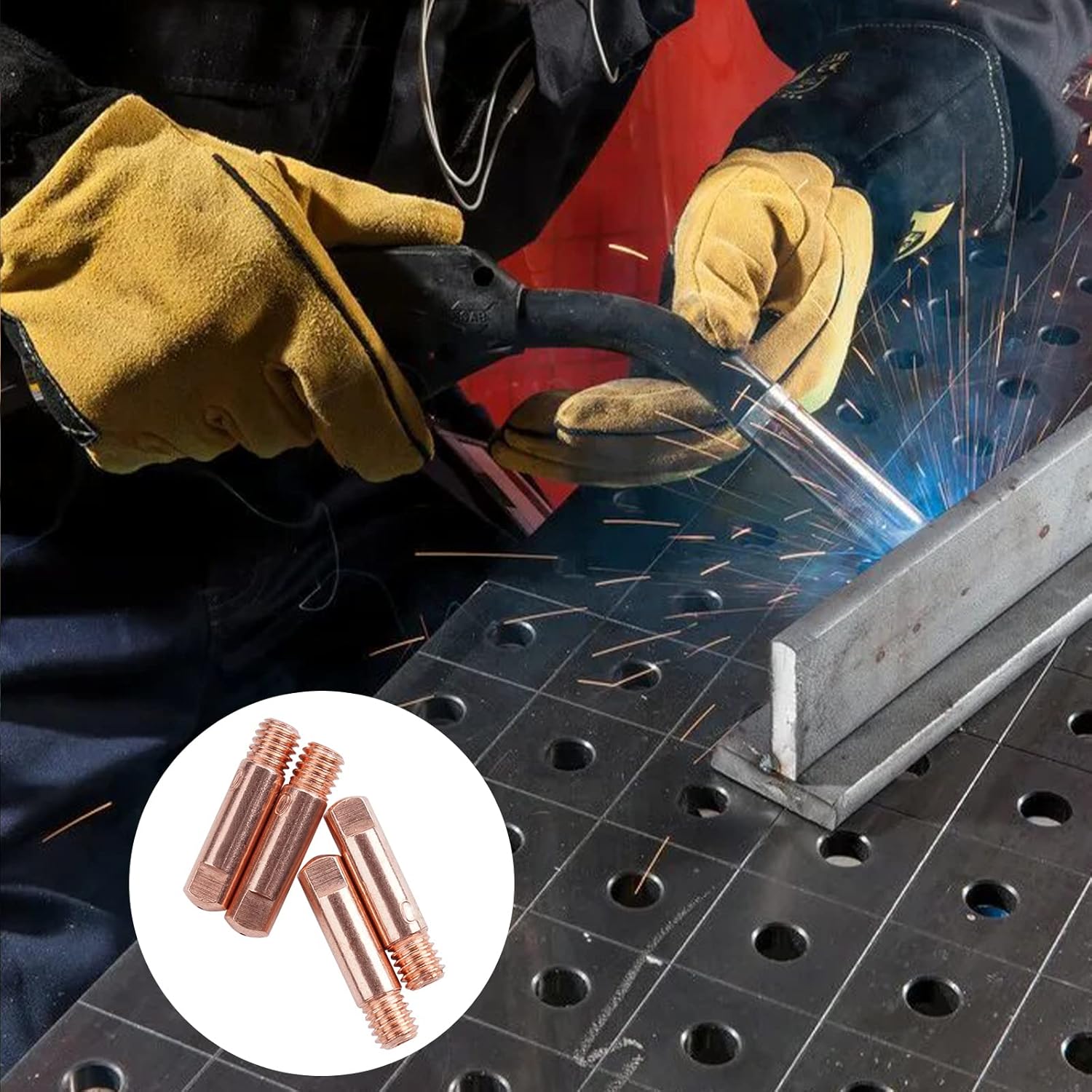 Goflas 30PCS MIG Welding Contact Tip 0.023"(0.6MM) MIG Welding Gun Accessory for All M6-1.0 Threads MIG Welder Gun - - 