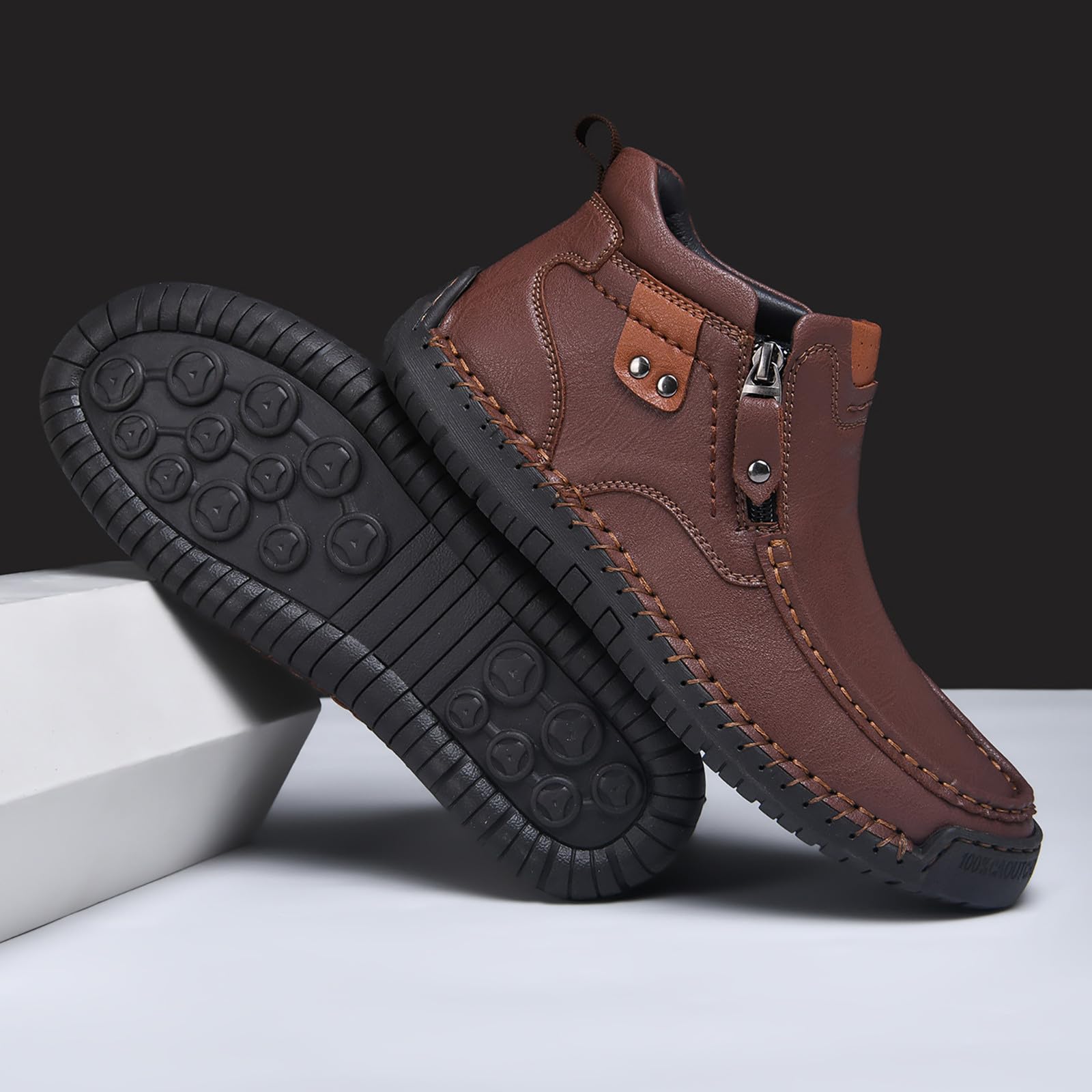 Mocasines de cuero para hombre, zapatos de verano para caminar, ligeros, cómodos, transpirables, informales, para exteriores, zapatos de vestir con suela suave