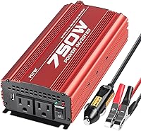Vista 9 de POTEK - Inversor de corriente para automóvil de 500W, DC 12V a AC 110V, con 2 tomas de corriente AC y puerto USB de 2A