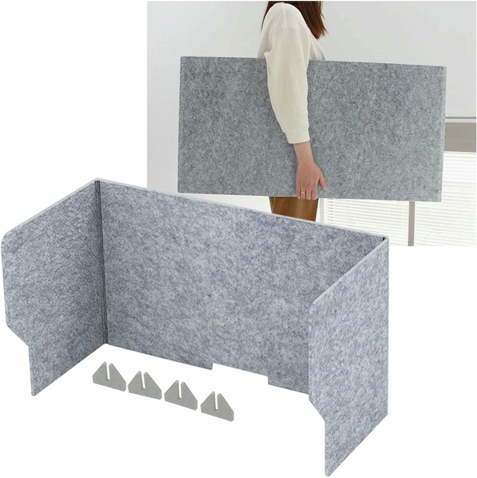 Écran de confidentialité pour bureau et salles de classe séparateur acoustique gris