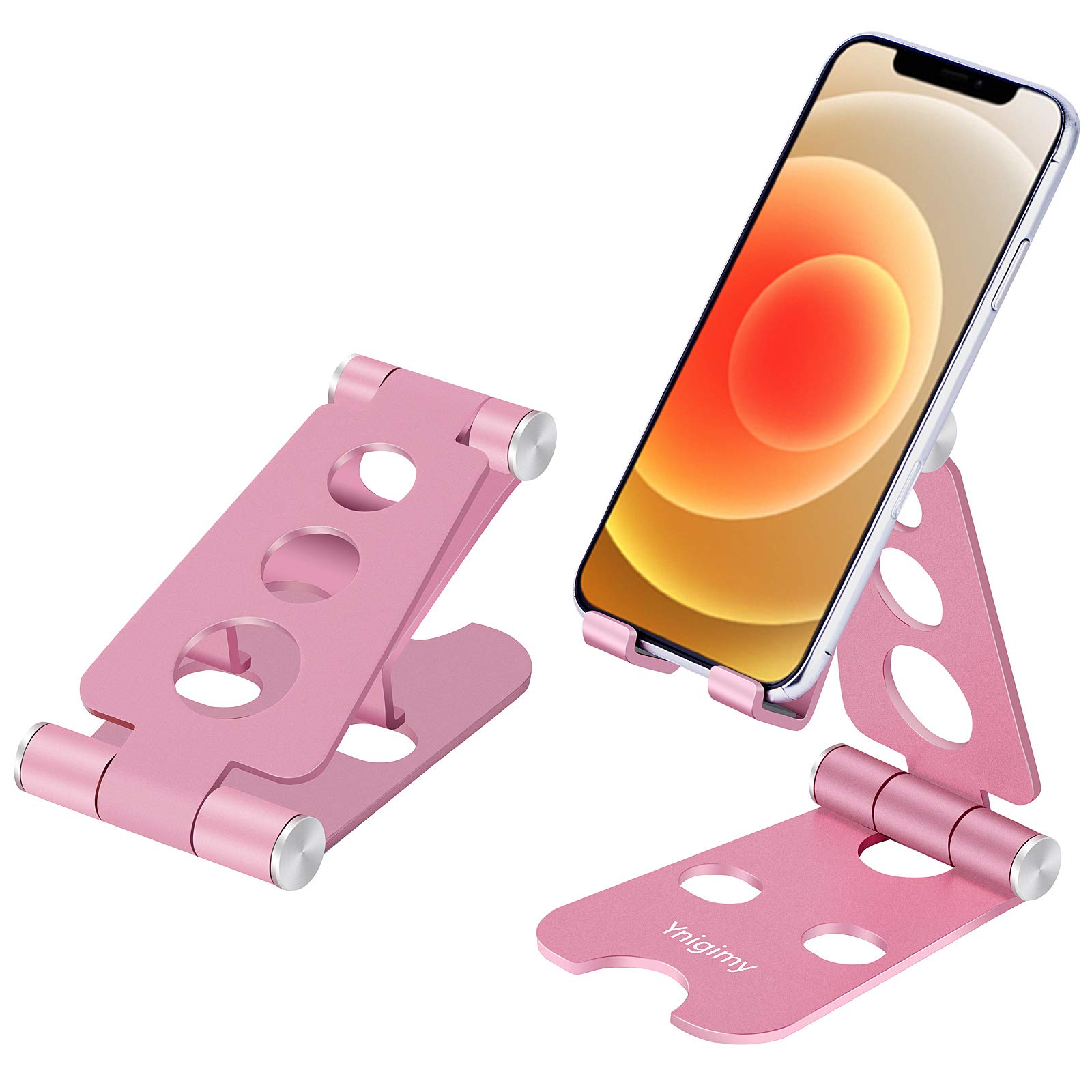 Amazon Amazon限定ブランド Ynigimy スマホスタンド ホルダー 角度高度調整可能 スマホホルダー 携帯スタンド 卓上 タブレット スタンド アルミ製 折りたたみ式 滑り止め 角度調節可能 スマホ充電サポート I Phone I Pad Android N Intendo S Witchなど携帯電話