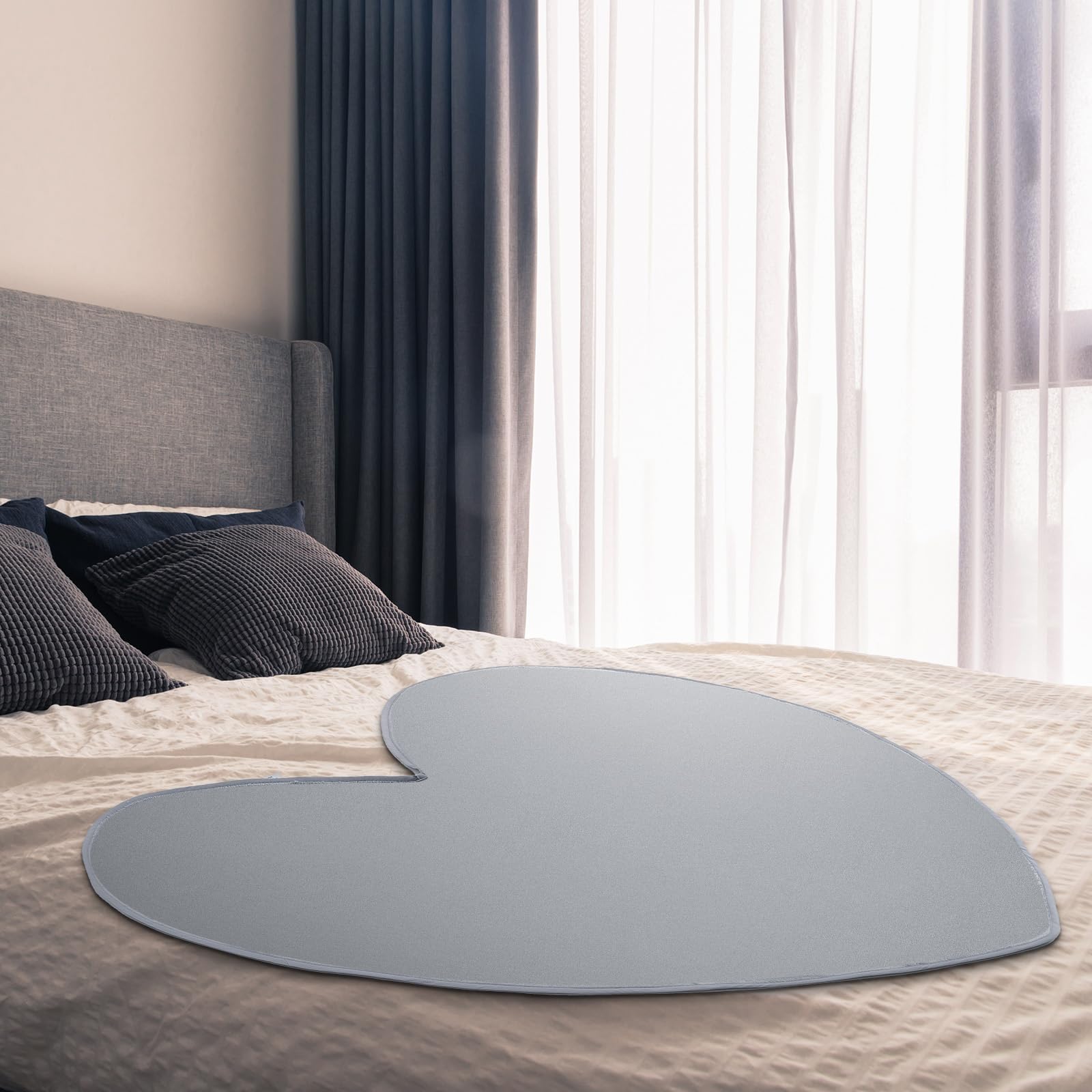 Fanfanwin Heart Waterproof Bed Blanket - Gray -1