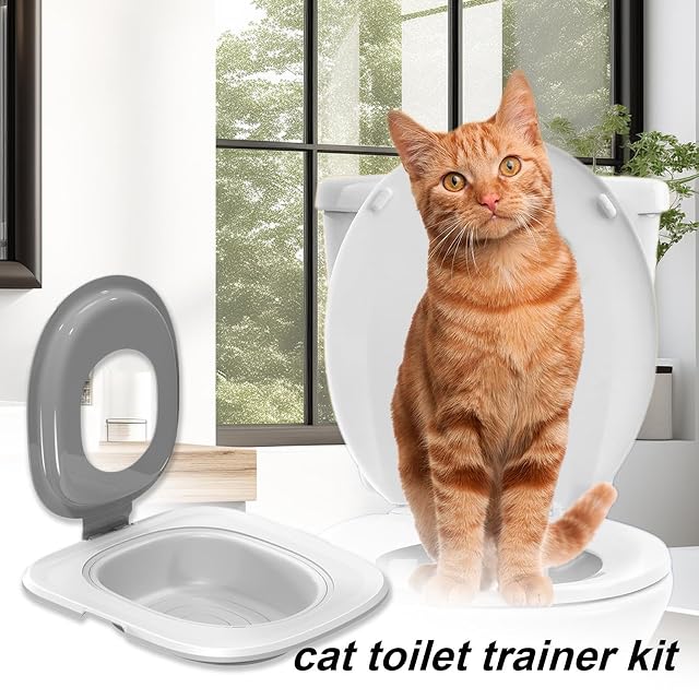 Foto 8 de 8 de Asiento de inodoro para gatos, Entrenador de inodoro para para gatos