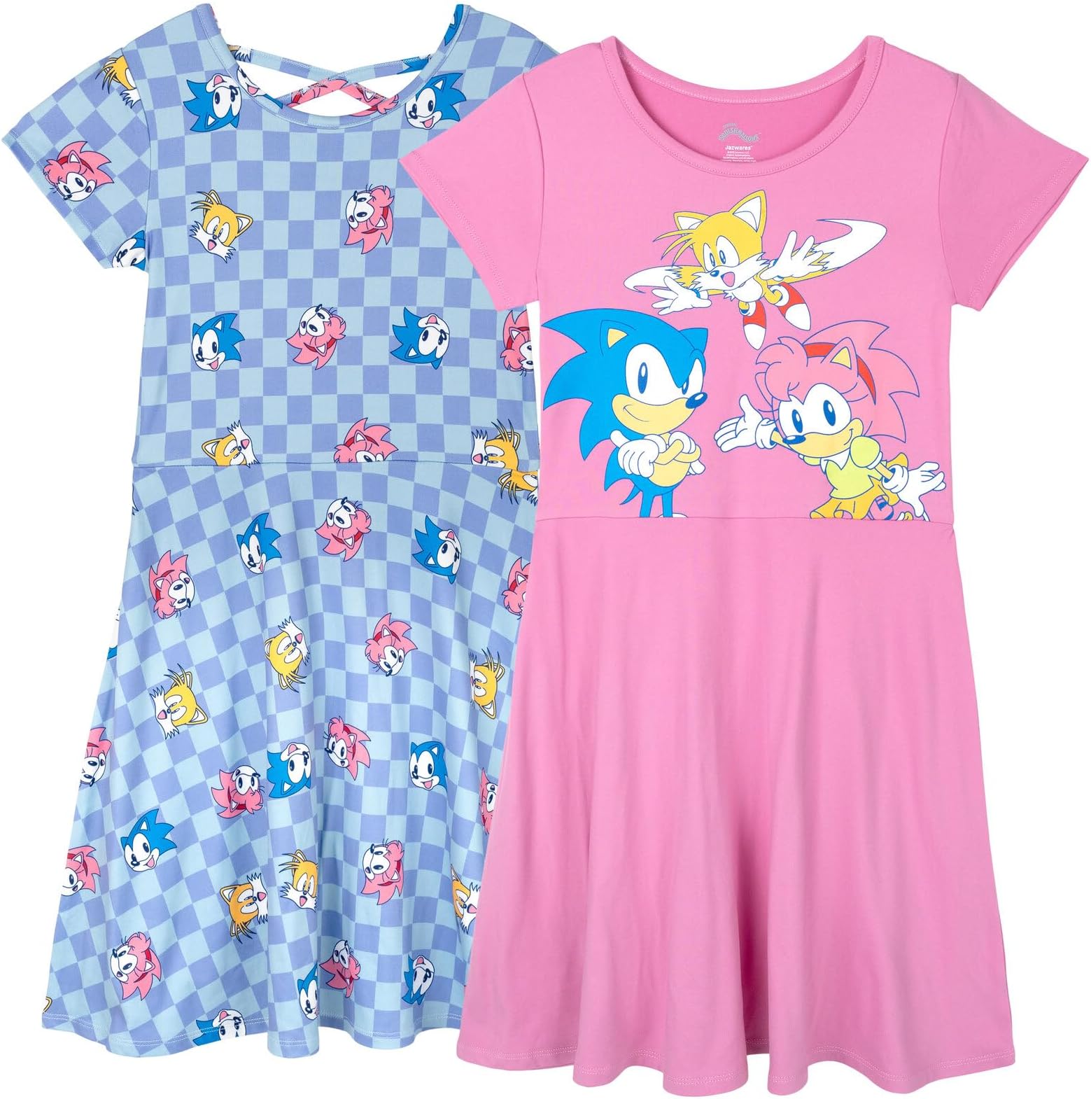 Sonic the Hedgehog Girls 2 Pack Dresses Toddler to Big Kid Sizes (4T - 14-16)