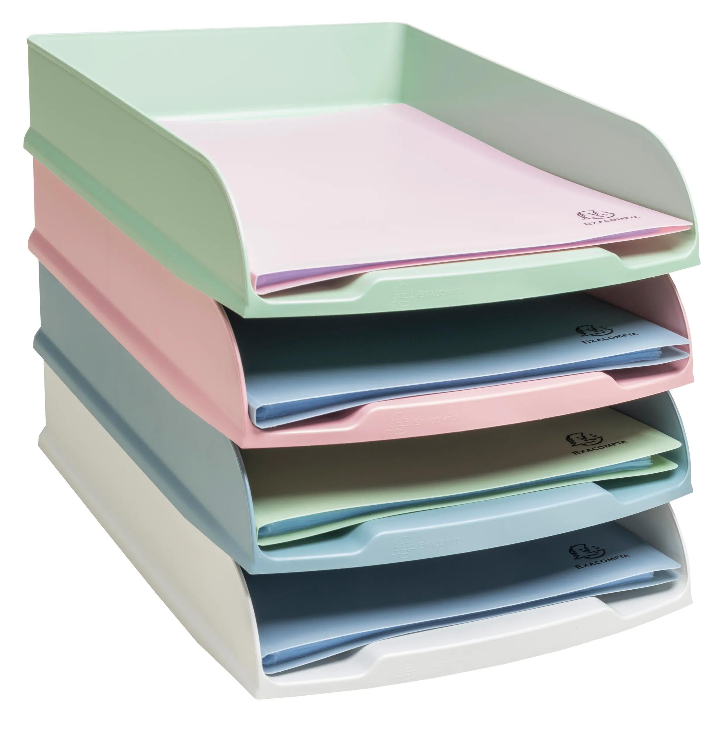 Exacompta Combo-Styli Lot de 4 Corbeilles à Courrier Couleurs Assorties