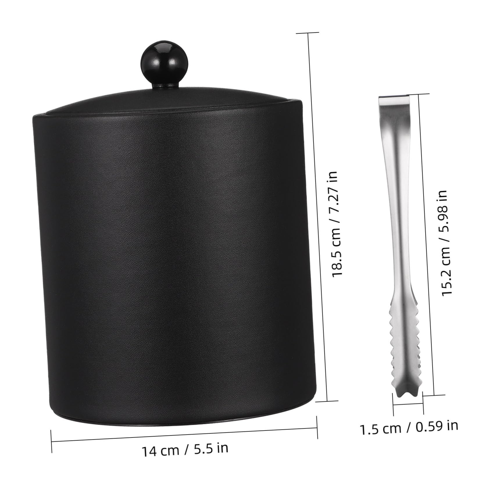 Zerodeko Cubitera de Acero Inoxidable con Pinzas, cubitera para Vino y champán, Cubo de Hielo para Cocina y Bar, 1 Pieza