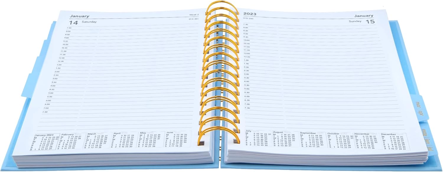 Collins Scandi A5 Day to Page 2023 Diary - Deep Pink (PW51.GEPK-23) - Complete Wirobound Planner, Agenda and Journal