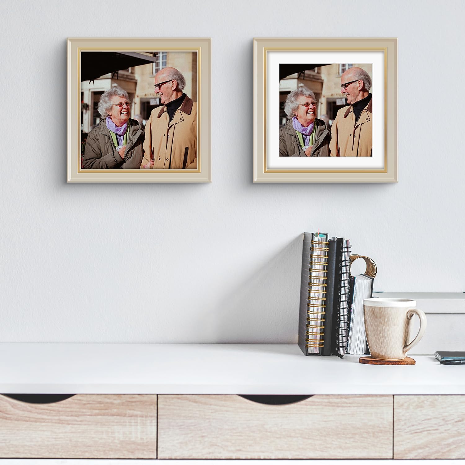 Golden State Art, Pack of 5 White 12x12 Picture Mats for 10x10 Photos