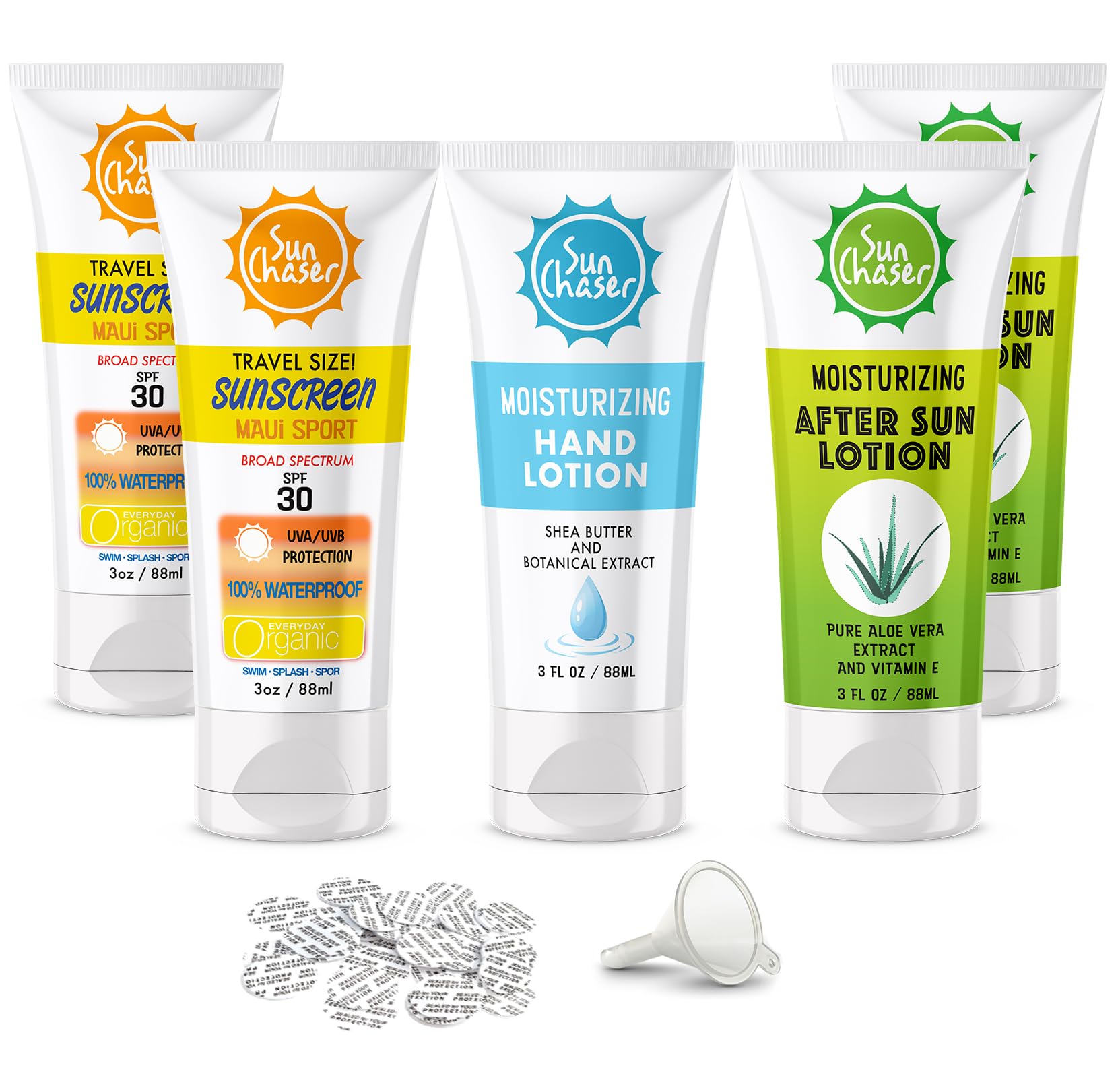 Smuggler’s Delight Sunscreen Hidden Alcohol Flask for Cruise Ships & Concerts, Moisturizing Lotions & Sunscreen Flasks for Hidden Liquor, Set of Five 3oz Tubes, 15oz Total