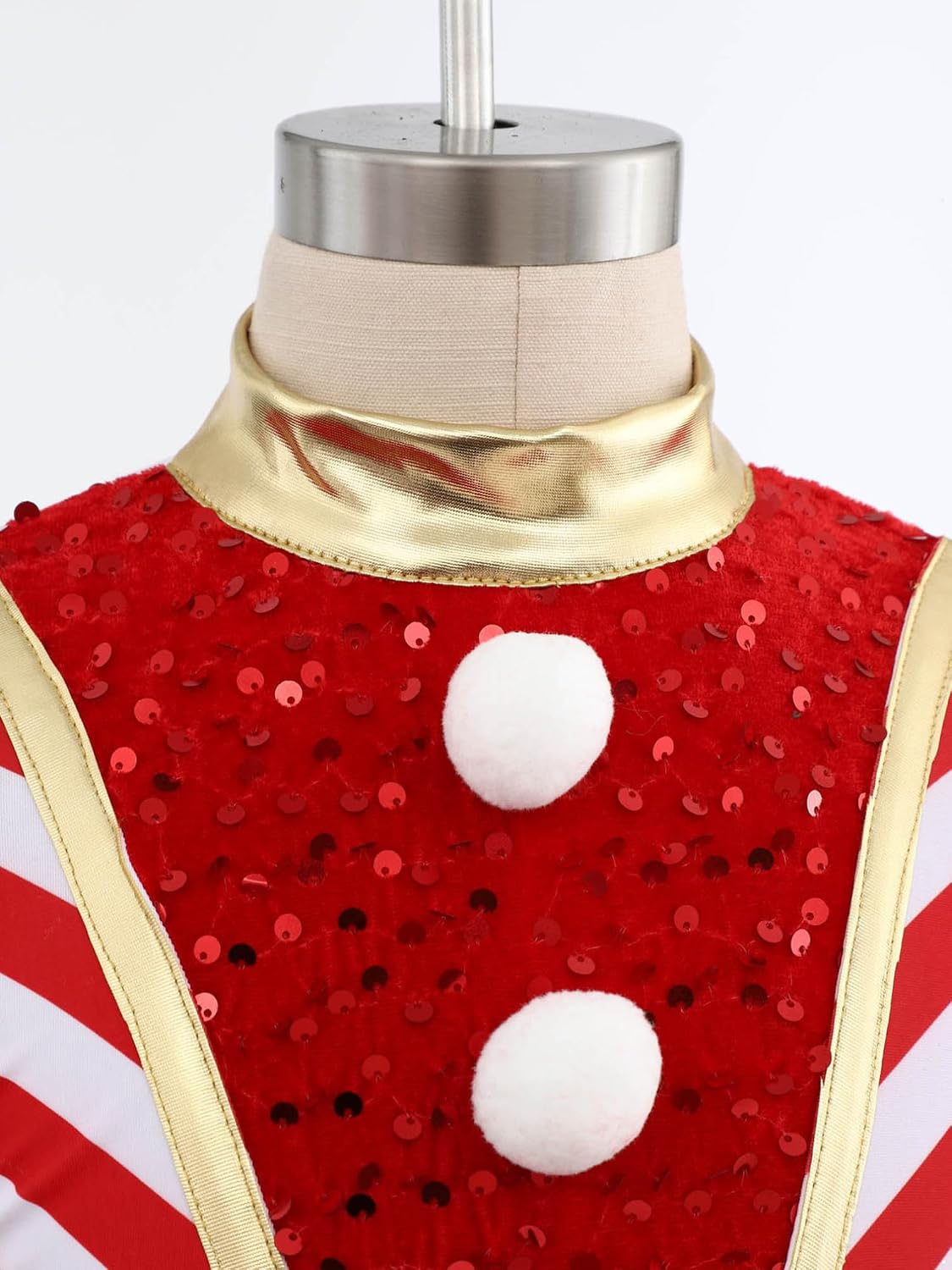 ranrann Girls Christmas Candy Cane Jumpsuit Unitard Kids Stripes Ballet Dance Ice Skating Gymnastics Leotard
