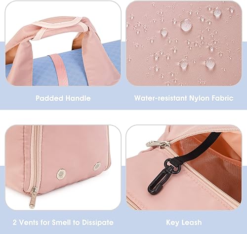 Miniatura 3 de sportsnew Bolsas de gimnasio de yoga para mujer con compartimento para zapatos, bolsillos de almacenamiento en seco húmedo y soporte ajustable