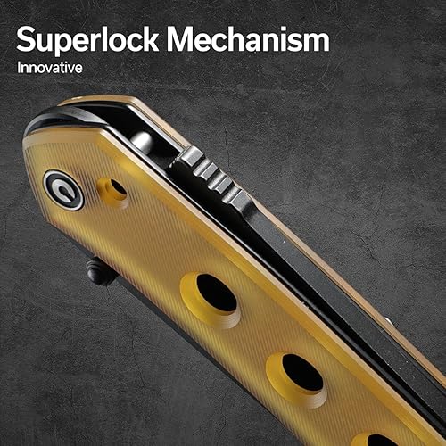 Miniatura 8 de CIVIVI Vision FG - Cuchillo de bolsillo para EDC, Superlock plegable con mango de 3.54 pulgadas de hoja de Damasco Tanto Inversa G-10, regalo ideal