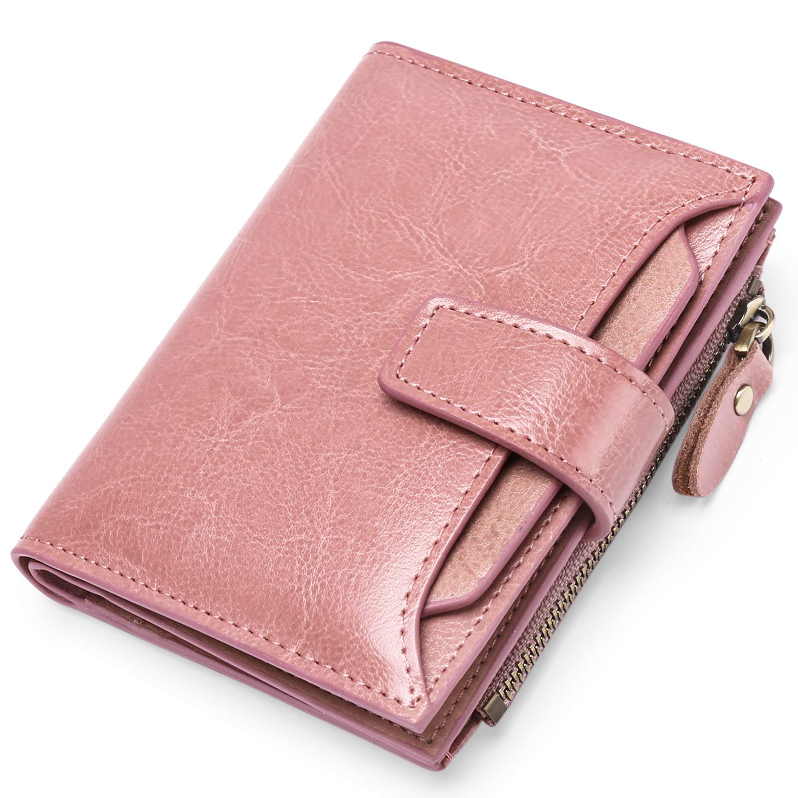 FALAN MULE Small Wallet for Women Leather Bifold Compact RFID Blocking Small Womens Wallet Purse