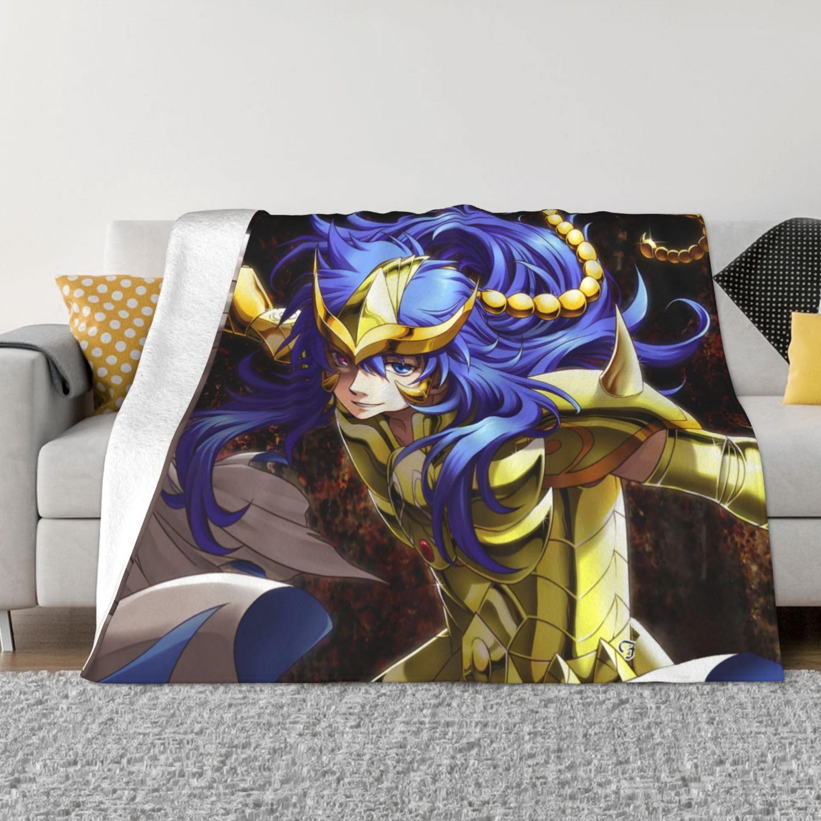 聖闘士星矢　ブランケット　綿 Amazon｜ブランケット ひざ掛け フランネル 聖闘士星矢 黄金聖