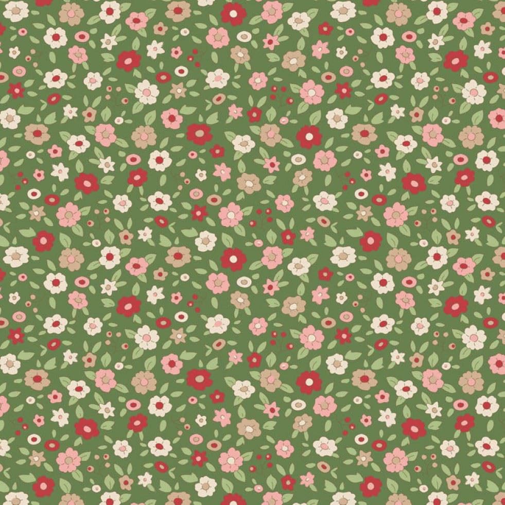 Tilda Creating Memories Tissu 100 % coton – Oeko-TEX – Motif à motifs verts – Rouleau de 1,125 m de large