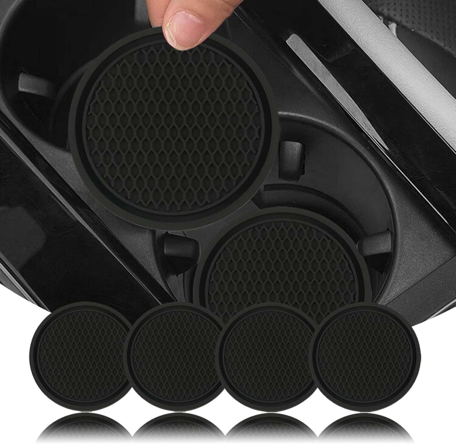 Hawyet 4 PCS Car Cup Holder Coaster, AntiSlip Soft PVC 2