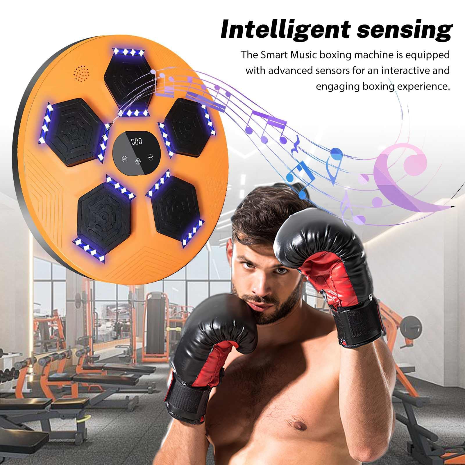 Machine De Boxe Musicale EagerMinds – LED, Bluetooth, Détection Intelligente, Pour Adulte Et Enfant