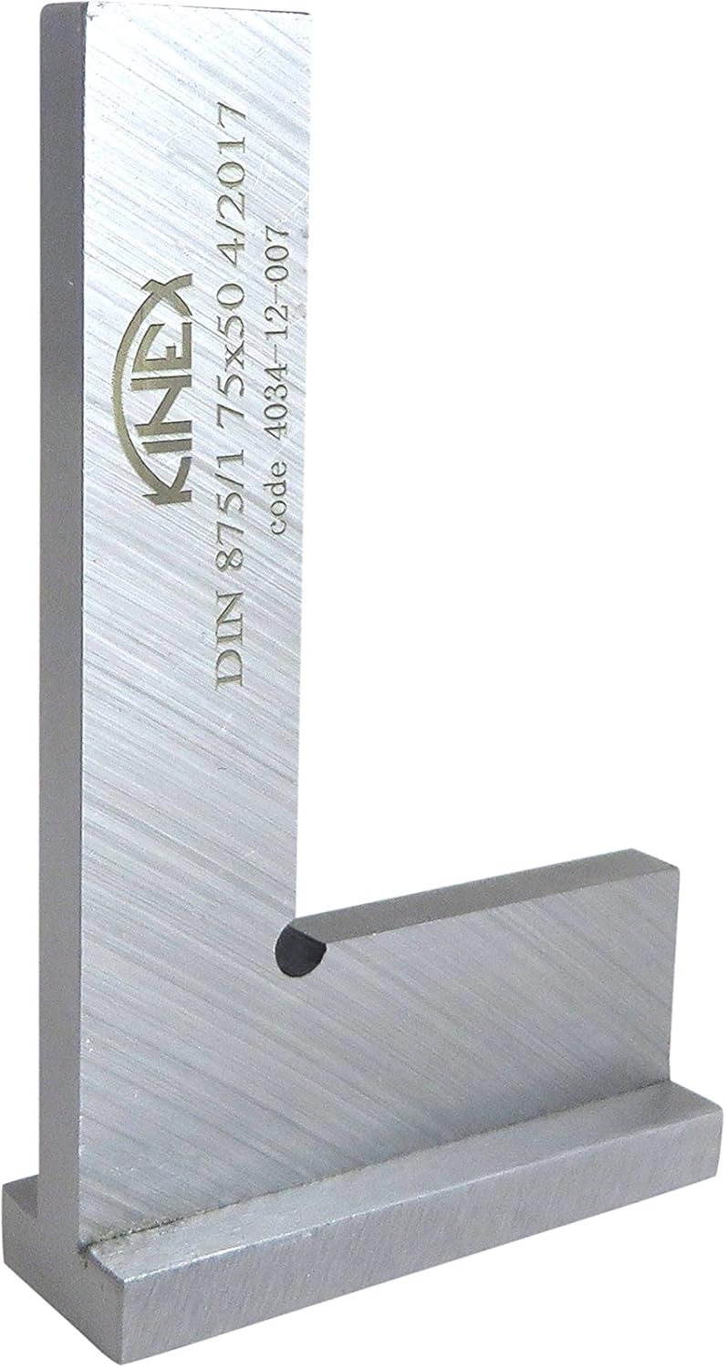 Kinex 4034-12-007 3 Inches Tall x 2 Inches Wide Try Machinist Square with Base DIN 875/1 Square to w/in 0.0005 Inches